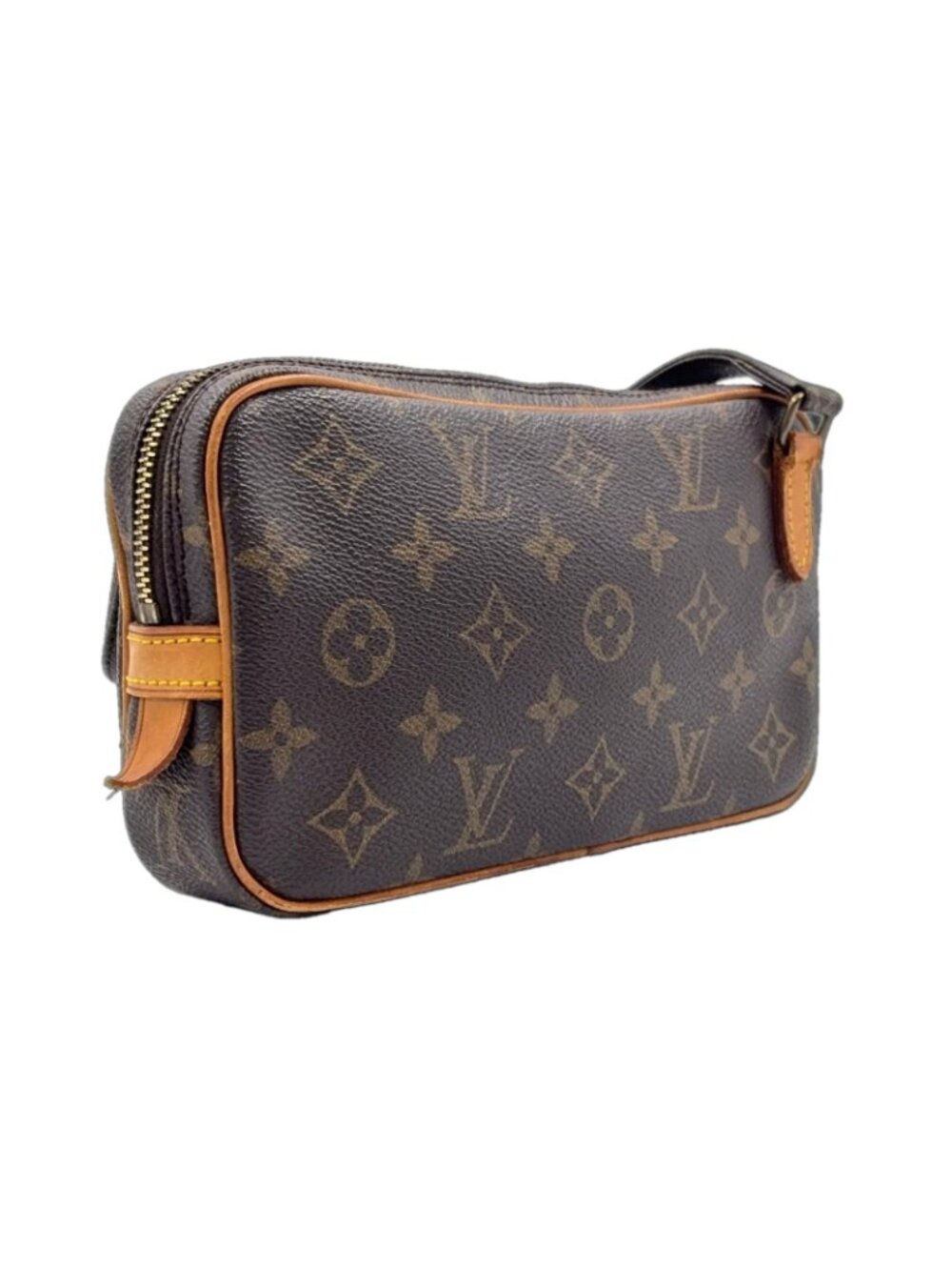 Louis Vuitton Marly Bandouliere Monogram Leather Brown Shoulder Bag Gold - Picture 2 of 15